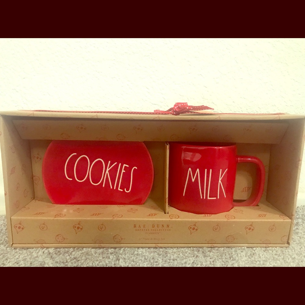 Rae Dunn Holiday Cookies & Milk Plate & Coffee Cup